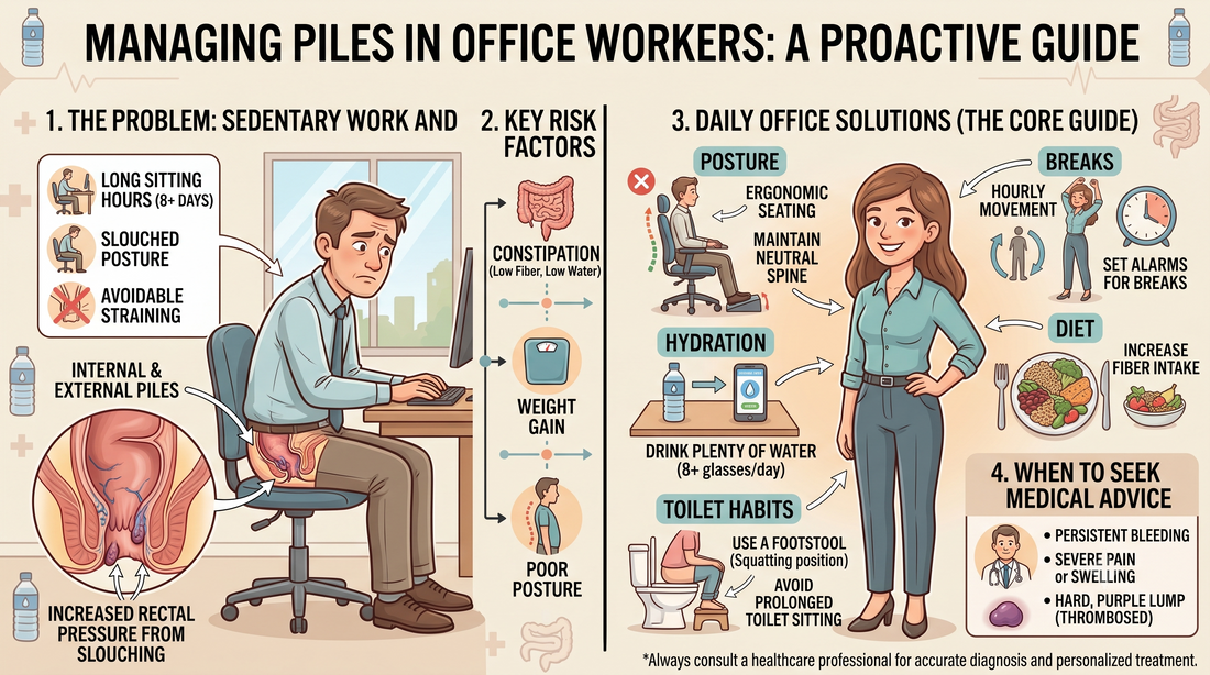 Piles in Office Workers: How Sitting, Lifestyle and Work Habits Affect Hemorrhoids