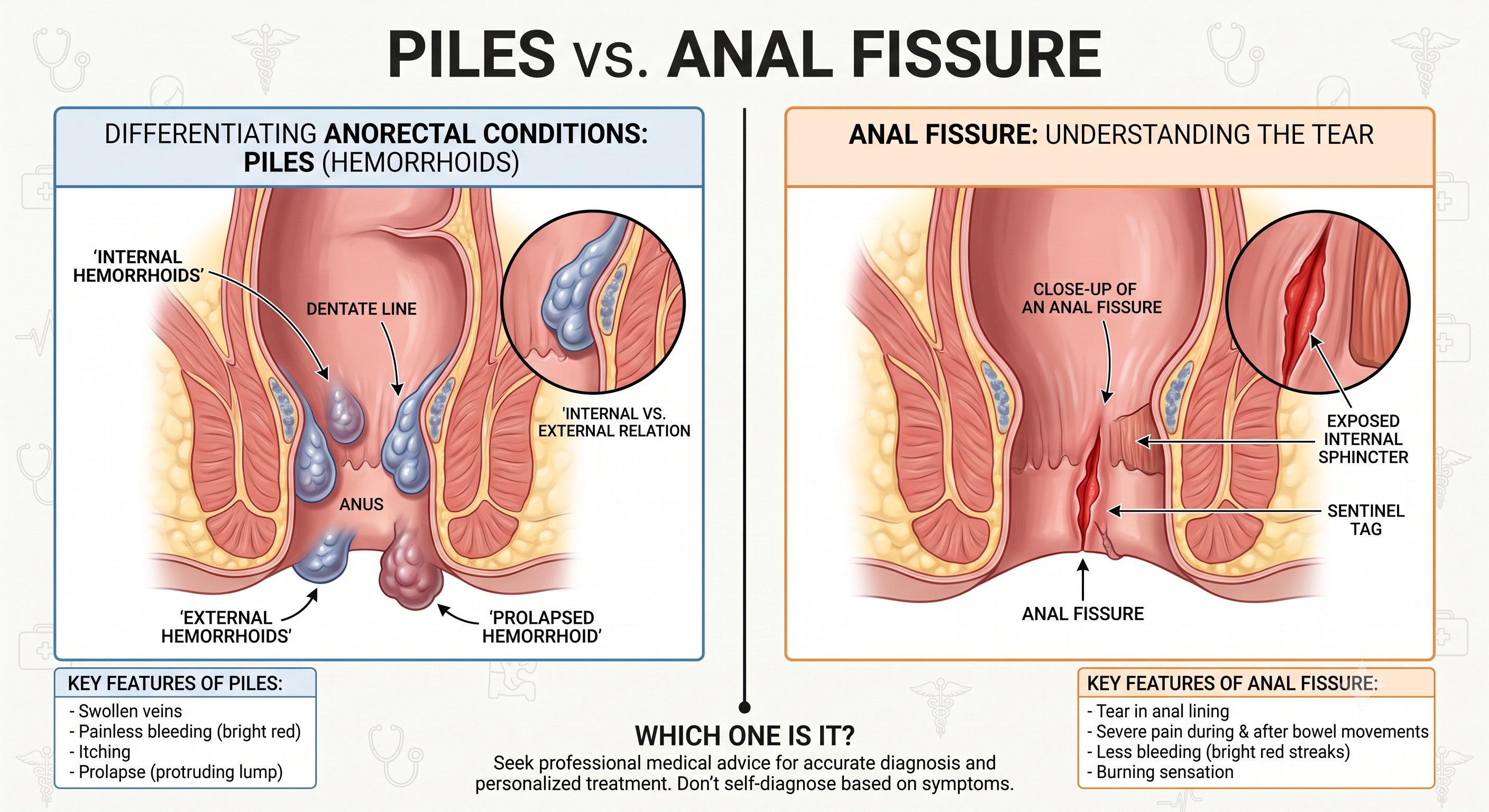 Piles or Anal Fissure? Understanding the Difference, Symptoms, Causes and Treatment